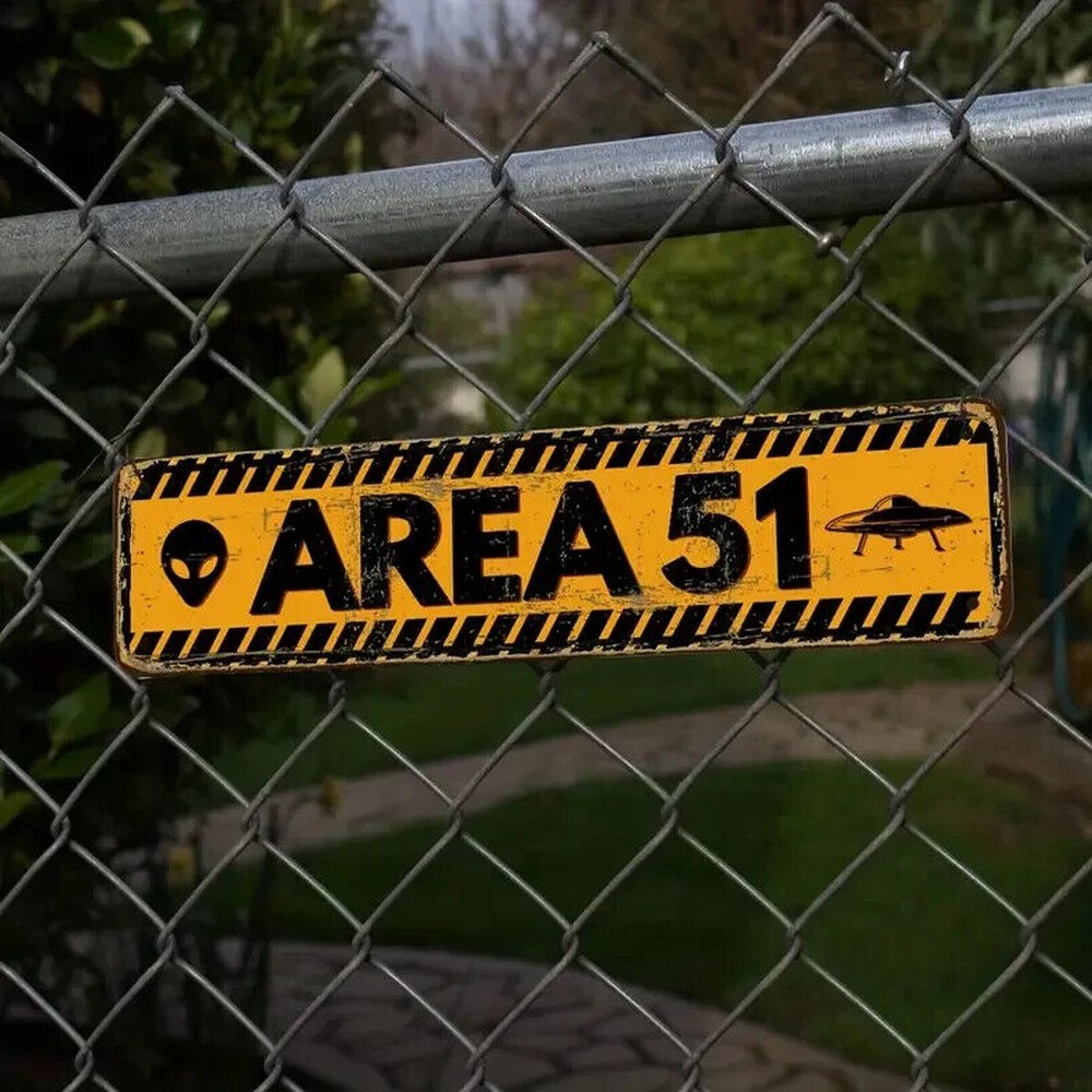 Area 51 Vintage Novelty Metal Sign 16in x 4in Wall Art Home & Garden:Home Décor:Plaques & Signs Style Your Walls